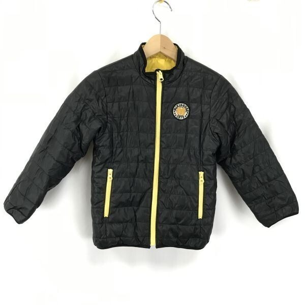 MIKI HOUSE★リバーシブル/中綿入りブルゾン/ジャケット【kids size-120/黒×黄/black×yellow】Coats/Jackets/Jumpers◆BG955拍卖