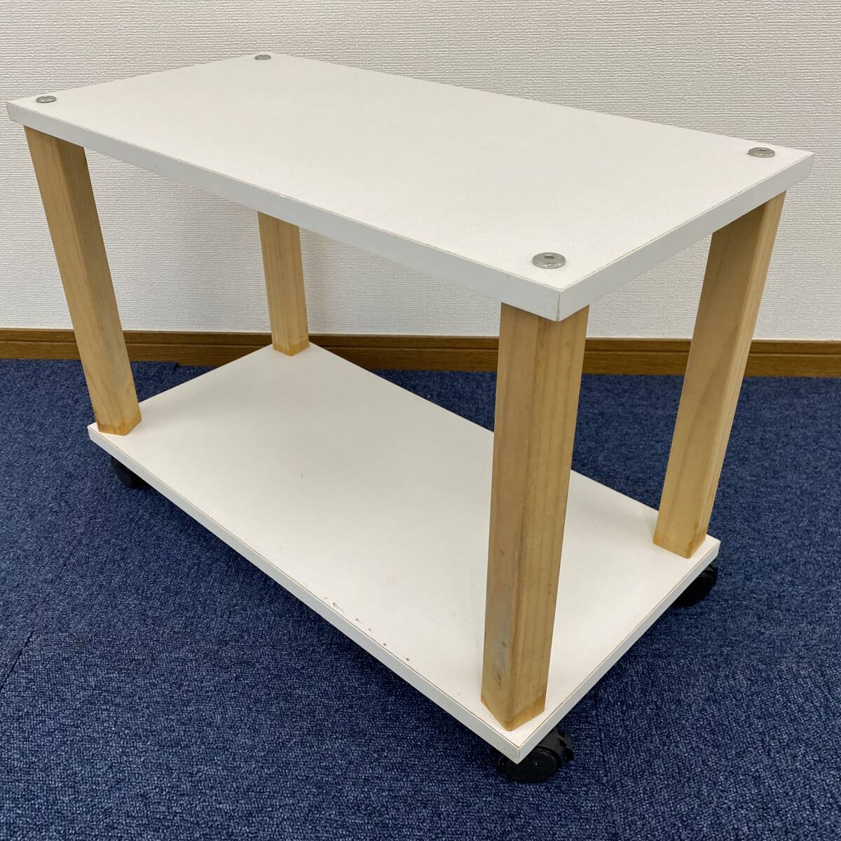 【中古】物品棚 架台 ラック☆サイドワゴン キャスター付き キッチンワゴン デスクワゴン キャビネット デスクキャビネット拍卖