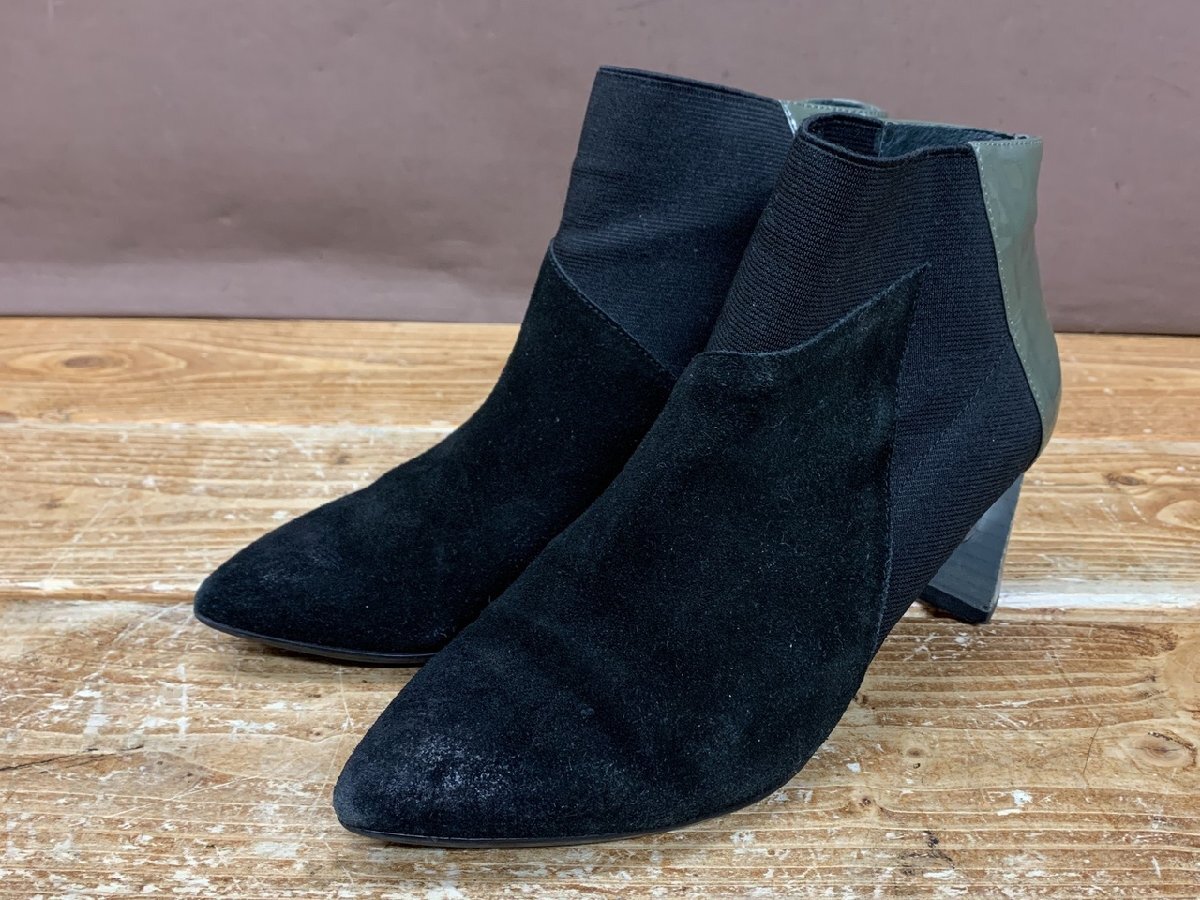 【T8-0130】UNITED NUDE ユナイテッドヌード シューズ ショートブーツ サイズ 38 ヒール高さ約6.5cm 黒系 東京引取可 同梱可【千円市場】拍卖