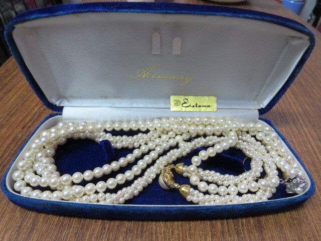 貝パール ネックレス2個セット ケース入り拍卖