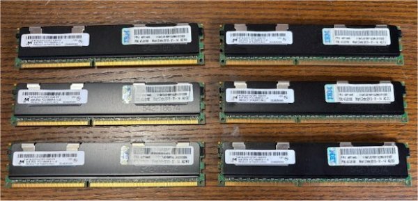 Micron IBM 2Rx4 DDR3 PC3-10600R Registered RDIMM 4GBx6枚セット計24GB拍卖