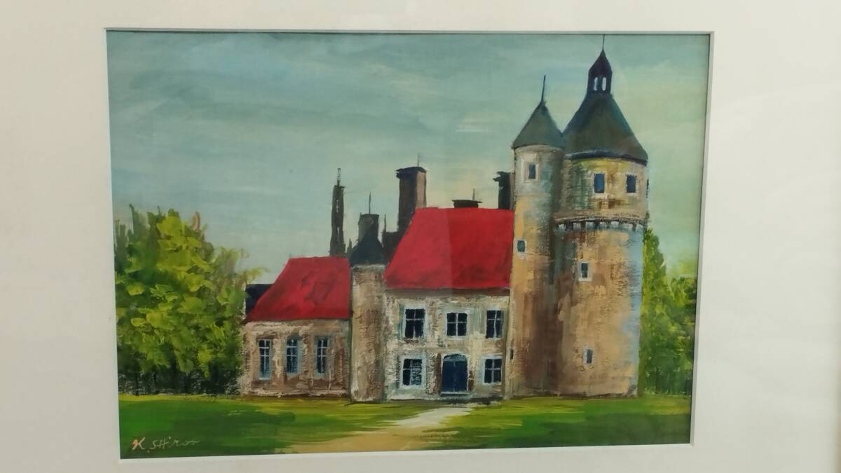 白尾健一 油彩画 「洋館」 ※真作 ※制作年不明 拍卖