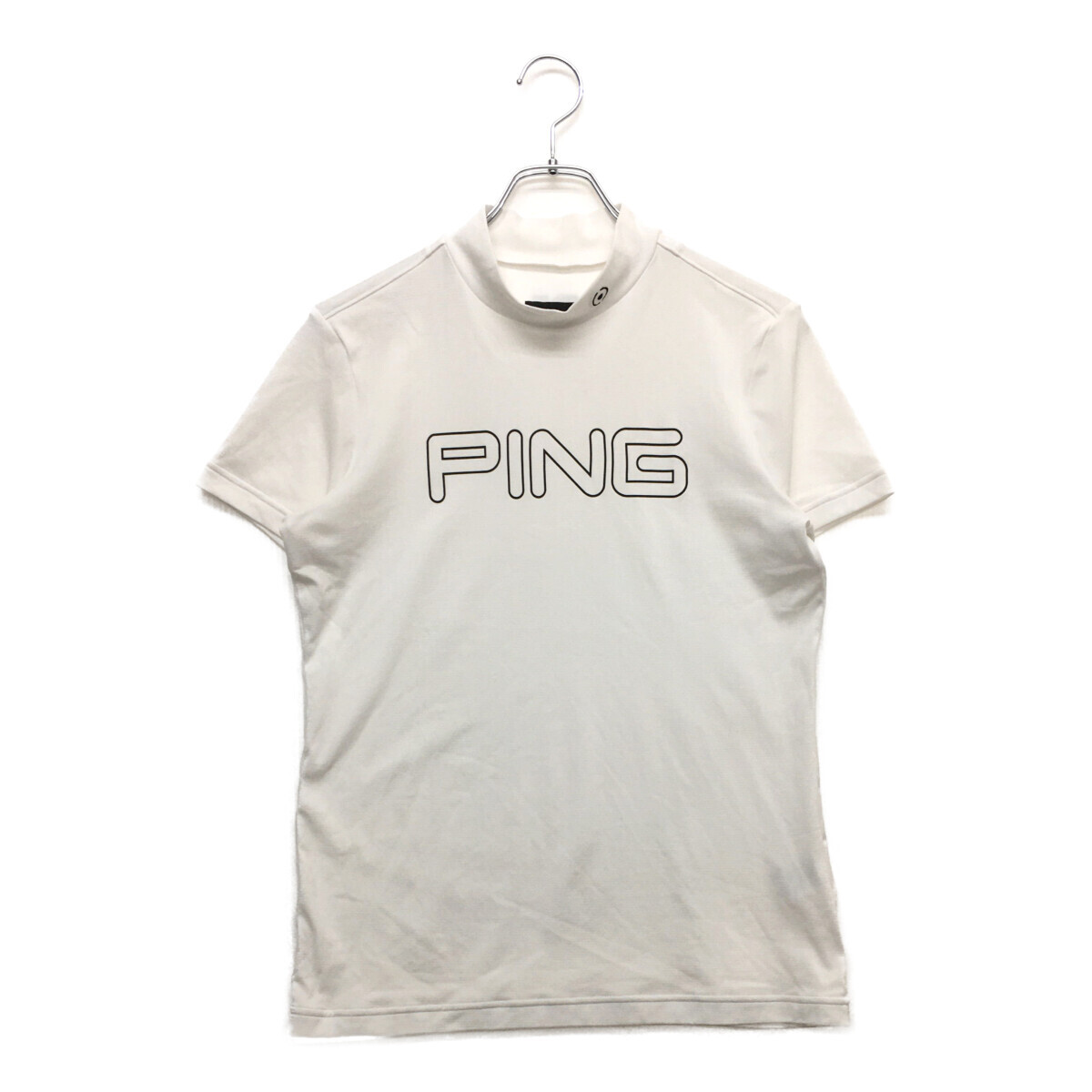 coco 中古【値下げ】 ピン PING レディース 半袖シャツ L 白 ホワイト ハイネックシャツ ネコパケ発送可 96537拍卖