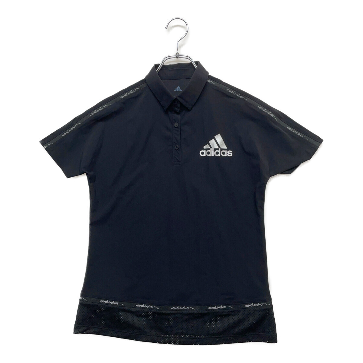 coco 中古 【値下げ】アディダスゴルフ adidas GOLF レディース 半袖ポロシャツ L 黒 ブラック ストレッチ ネコパケ発送可 96305拍卖