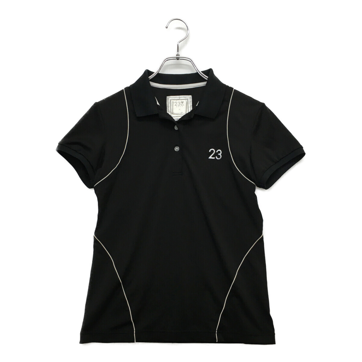 coco 中古【値下げ】 23区ゴルフ 23区GOLF レディース 半袖ポロシャツ 1(M) 黒 ブラック シンプル ネコパケ発送可 96286拍卖