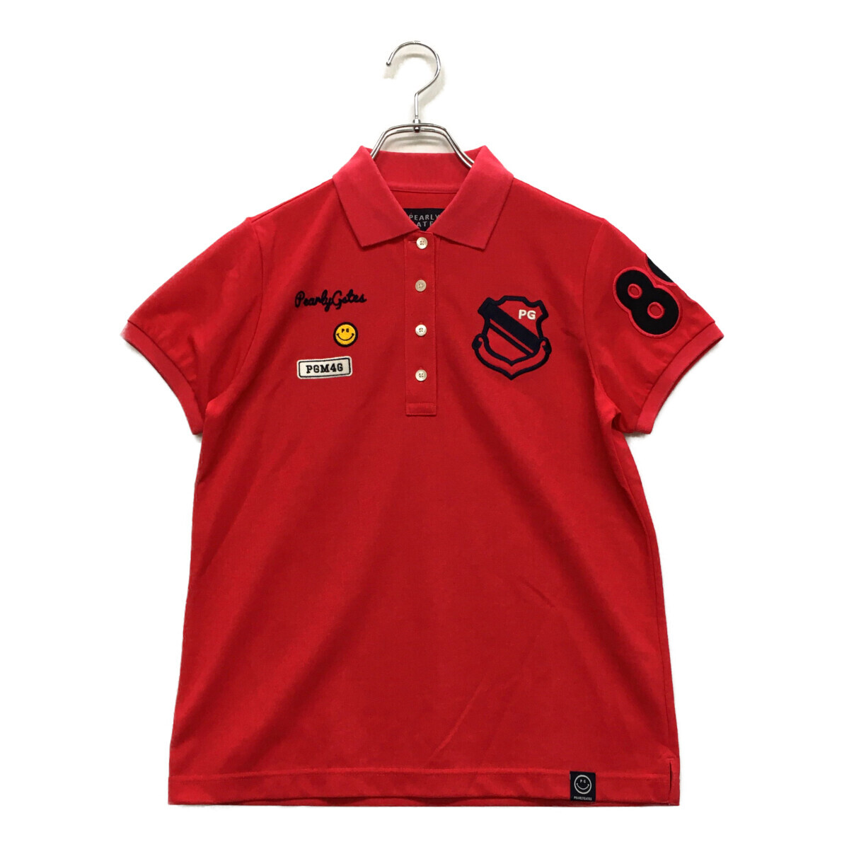 coco 中古【SALE】 パーリーゲイツ PEARLY GATES レディース 半袖ポロシャツ 1(M) 濃いピンク ネコパケ発送可 91396拍卖