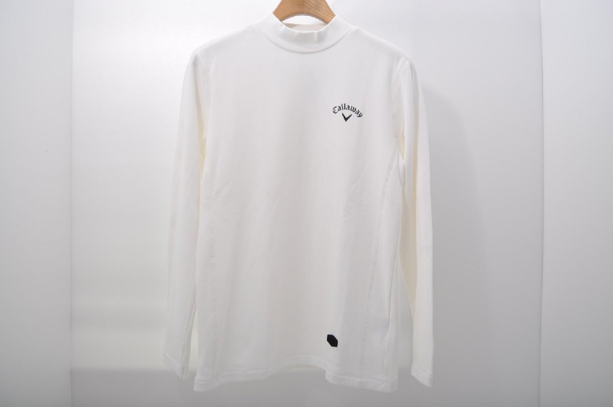 coco 中古【値下げ】 キャロウェイ Callaway メンズ 長袖シャツ M 白 ホワイト モックネック 裏微起毛 レターパックプラス発送可 82440拍卖
