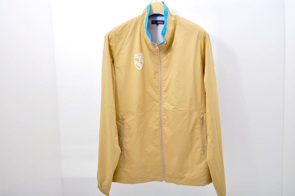 coco 中古【値下げ】23区GOLF メンズ ブルゾン L ベージュ 長袖 フルジップ 銀色裏地 シンプル レターパックプラス発送可 82451拍卖