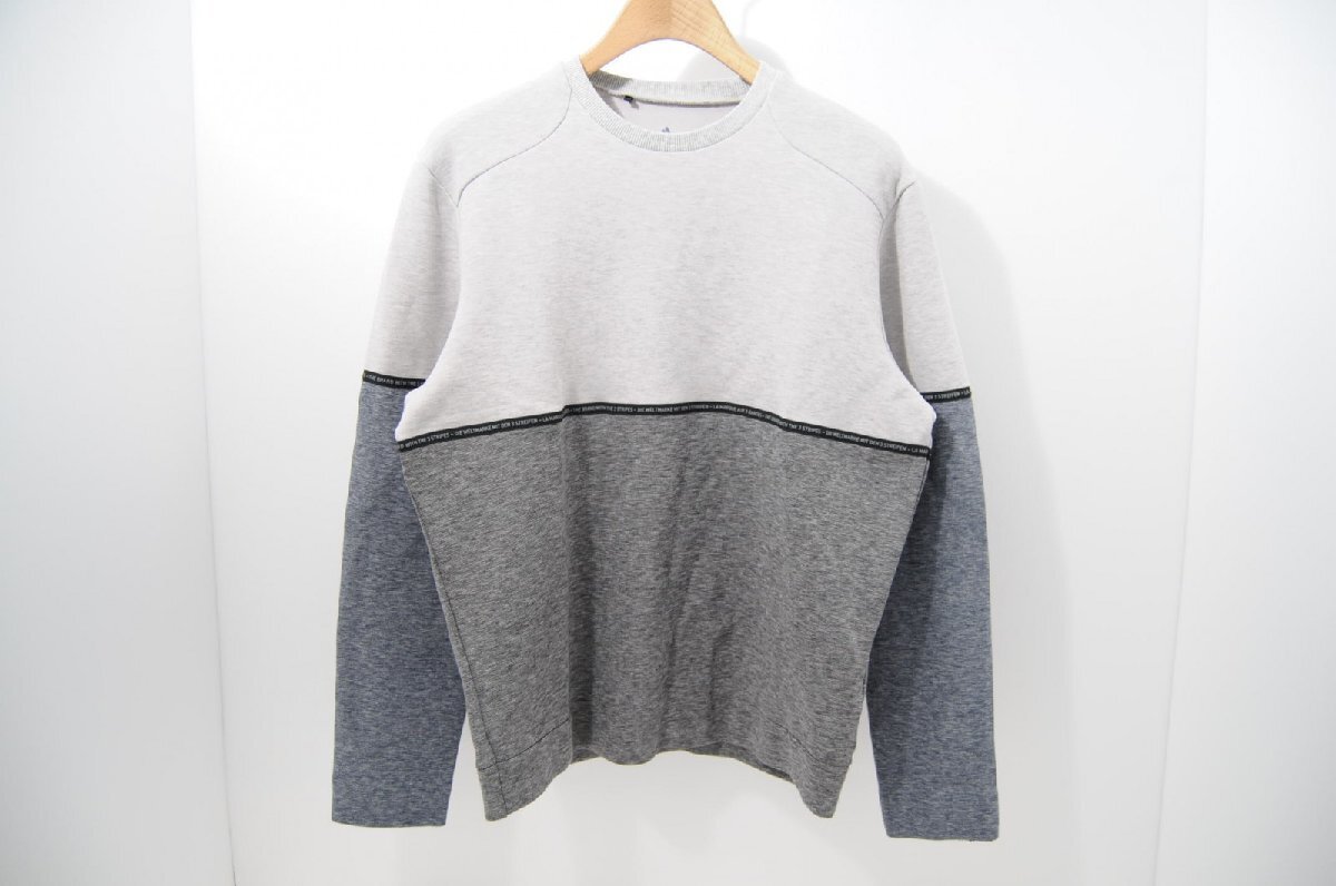 coco 中古【SALE】アディダス adidas メンズ スウェット L グレー×黒×紺 アディクロス 長袖 トレーナー レターパックプラス発送可58853拍卖