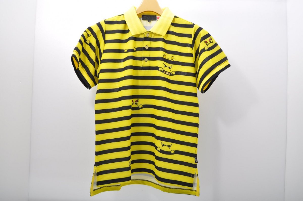 coco 中古【SALE】ダンスウィズドラゴン レディース 半袖ポロシャツ 3(L) 黄色×黒 ボーダー レターパックプラス発送可 76251拍卖
