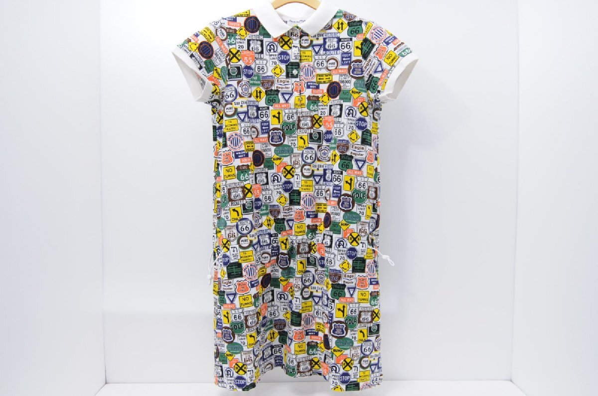 coco 中古 【SALE】ジャックバニー Jack Bunny!! レディース ワンピース 1(M) 紺×緑 半袖ポロ 総柄 レターパックプラス発送可 067397拍卖