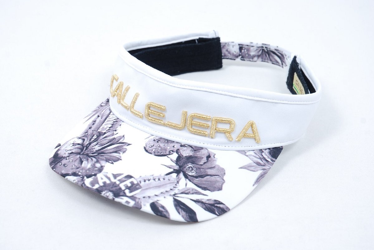 coco 中古【値下げ】 カジェヘラ CALLEJERA サンバイザー フリー ホワイト ボタニカル柄 レターパックプラス発送可 74631拍卖