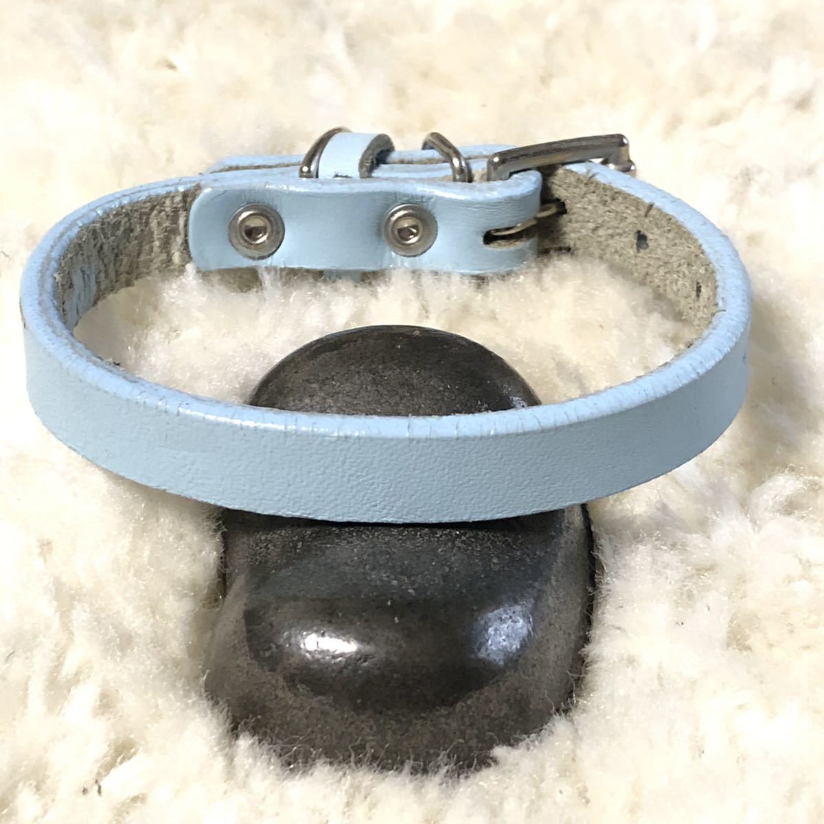 ★同梱お得★♯12SーNo.92・NEWソフトレザーカラー首輪・ブルー♪拍卖