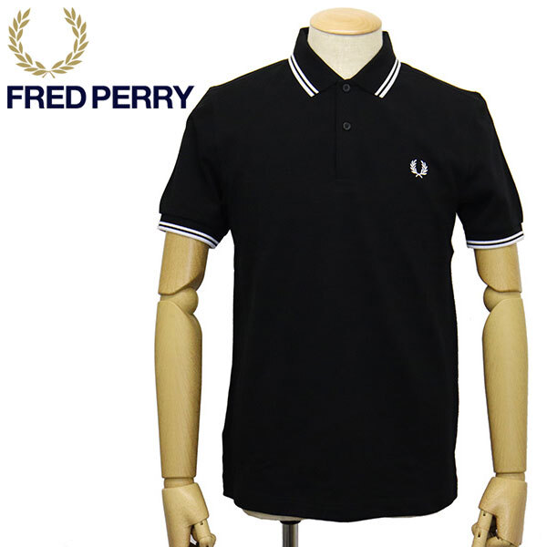 FRED PERRY (フレッドペリー) M3600 TWIN TIPPED FRED PERRY SHIRT ティップライン ポロシャツ FP495 350BLACKxWHITExWHITE L拍卖