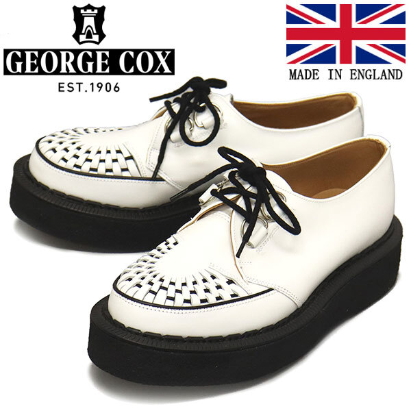 GEORGE COX (ジョージコックス) SKIPTON 3588 VI ラバーソール レザーシューズ 031 WHITE UK8.5-約27.5cm拍卖