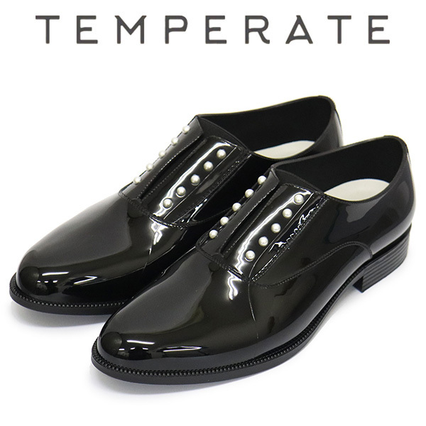 TEMPERATE (テンパレイト) PEIGE レインシューズ BLACK TMP022 40-約25.0cm拍卖
