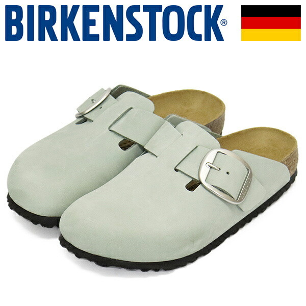 BIRKENSTOCK (ビルケンシュトック) 1029303 BOSTON BIG BUCKLE ボストン ビッグバックル ヌバックレザーサンダル PURE SAGE ナロー幅 BI441拍卖