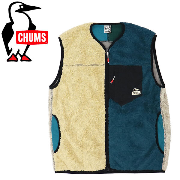 CHUMS (チャムス) CH04-1358 Bonding Fleece No Collar Vest ボンディングフリースベスト CMS142 C094TealCrazy M拍卖