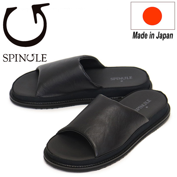 SPINGLE (スピングル) SP-1718 カンガルーレザーNewサンダル 日本製 05 Black SP039M-25.5cm拍卖