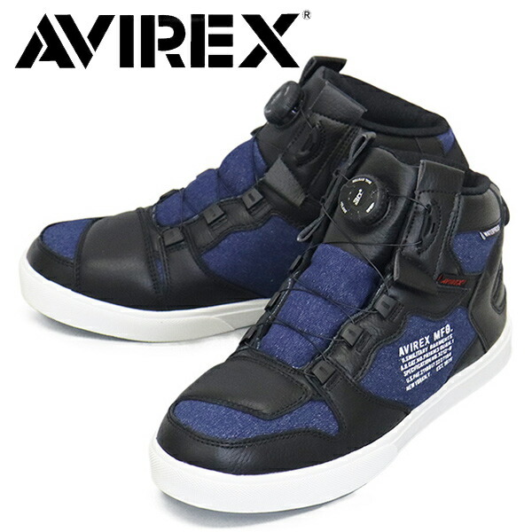 AVIREX (アヴィレックス) AV2279 DICTATOR MC DENIM ディクティター ミッドカット デニム バイカーシューズ NAVY US6-約24.0cm拍卖