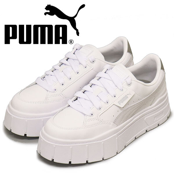 PUMA (プーマ) 384363 ウィメンズ メイズ スタック スニーカー 18 プーマホワイトxスレート PM238 24.5cm拍卖