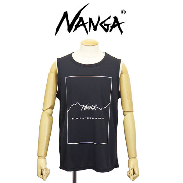 NANGA (ナンガ) N2500-1Y510A DRY MIX FRAME LOGO T/T ドライミックス フレームロゴタンクトップ BLACK NG044 M拍卖
