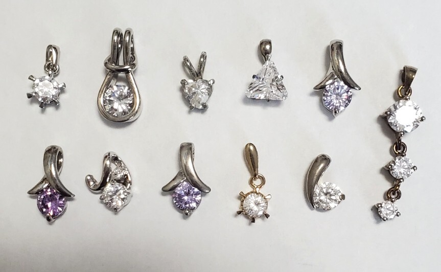 キュービックジルコニア ペンダントトップ 11点セット レディース アクセサリー 14,6g きれいめ拍卖