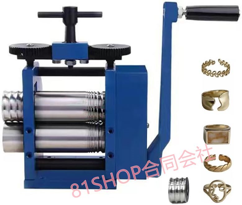 「81SHOP」圧延機 手動圧延機 彫金工具 手動ローリングミルマシン 75mm 彫金ローラー ジュエリー圧延機 錆び防止 ジュエリー打錠拍卖