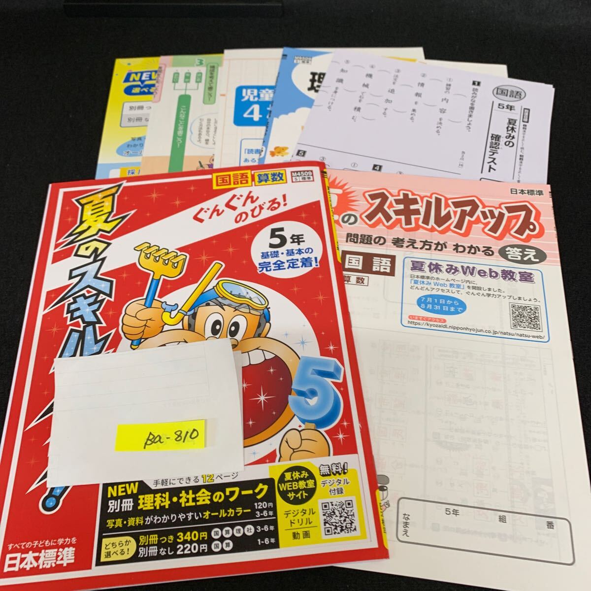 Ba-810/5年生/日本標準/小学生 国語 算数 英語 社会 理科 漢字 家庭科 テキスト テスト用紙 教材 文章問題 計算/L7/706006拍卖