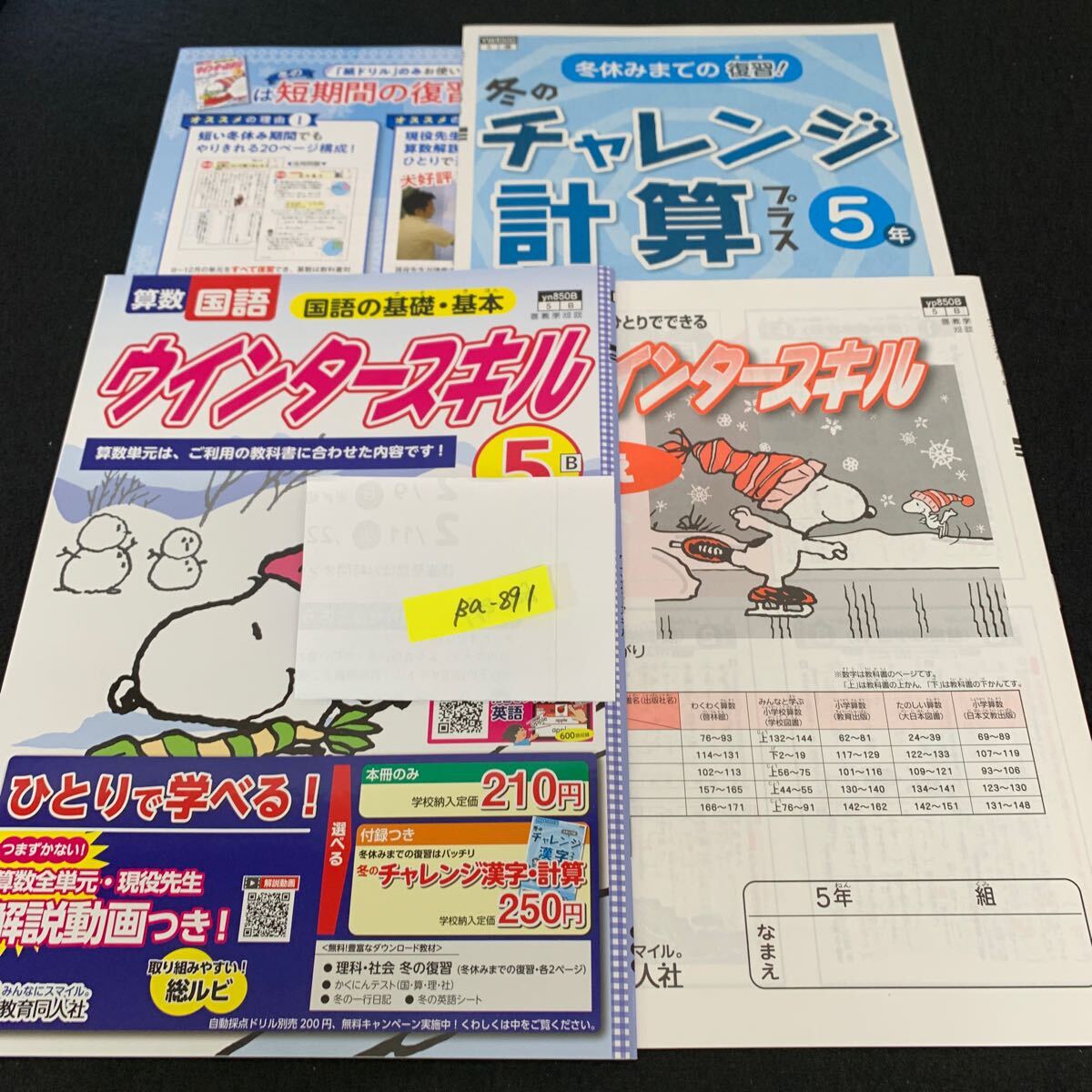 Ba-891/5年生/教育同人社/小学生 国語 算数 英語 社会 理科 漢字 家庭科 テキスト テスト用紙 教材 文章問題 計算/L7/706009拍卖