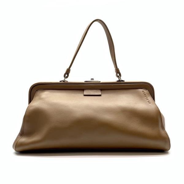 JIL SANDER ジルサンダー ハンドバッグ ブラウン 茶色 プッシュロック開閉 レザー レディース かばん ロゴデザイン 管理RY25002652拍卖