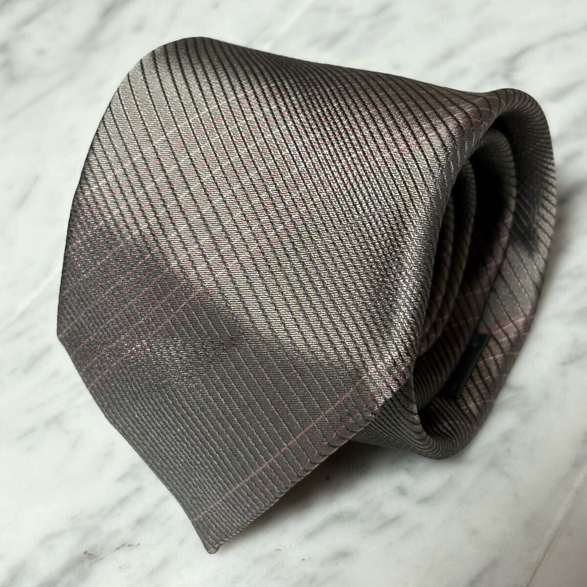 999円~ Calvin Klein ネクタイ グレー ストライプ (GB2)拍卖