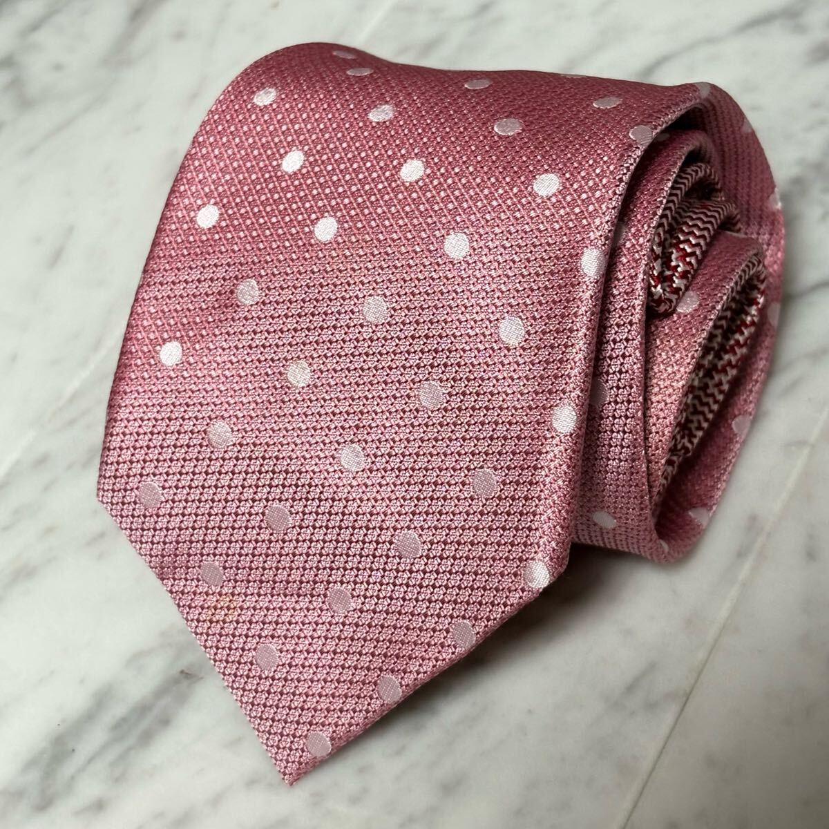 999円~ DAKS ネクタイ ピンク ドット 総柄 (R3)拍卖