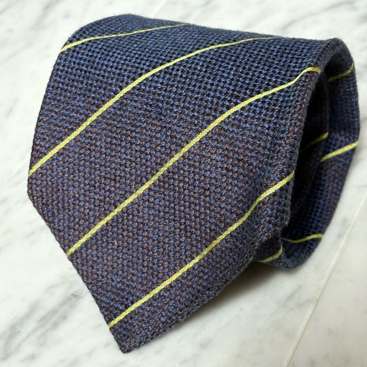 【美品】 999円~ Ermenegildo Zegna ネクタイ ネイビー系 ストライプ (B10)拍卖