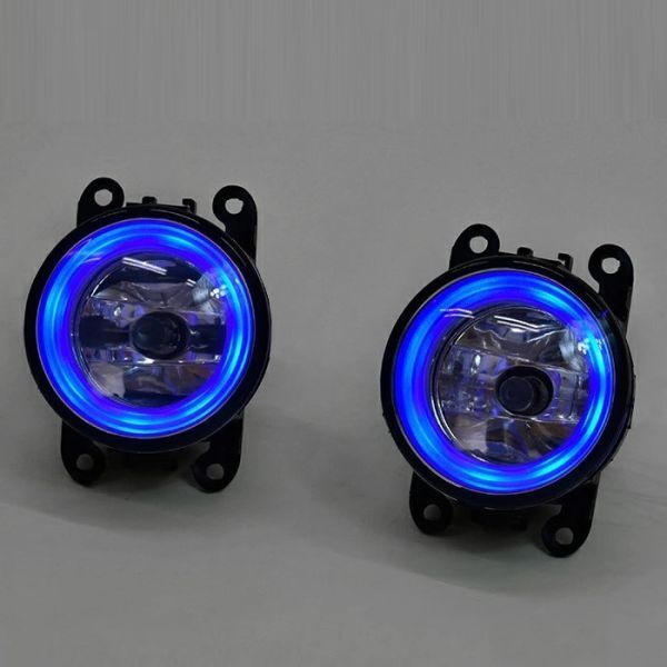 ZF1 ZF2 CR-Z ブルー LED ファイバー イカリング H8 フォグランプ ガラスレンズ 左右セット LED電球 フォグライト拍卖