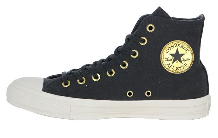 即決 26.0cm CONVERSE ALLSTAR コンバース オールスター ゴールドパッチ HI 黒/金 紳士 メンズ スニーカー ハイカット 紳士靴 バッシュ拍卖