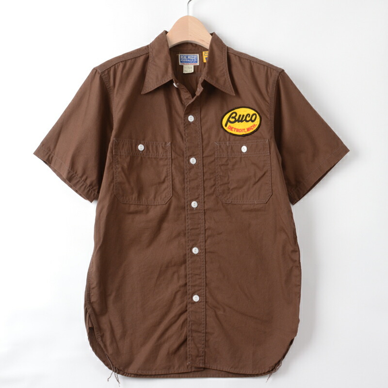 リアルマッコイズ BUCO 新品 半袖ボタンシャツ 732W サイズ14(S ブラウン 日本製 REAL McCOYS #fz0626拍卖