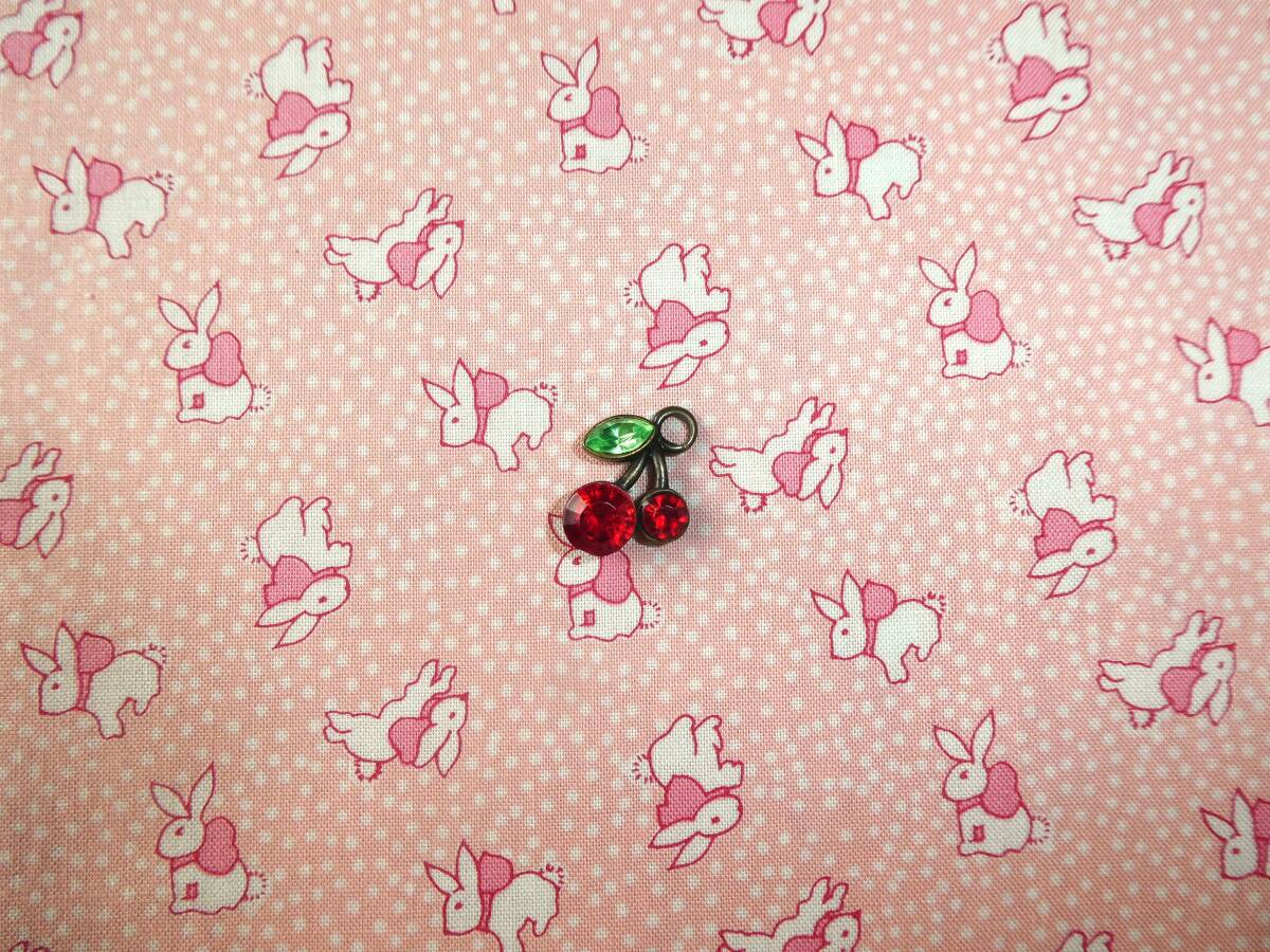 レア★30’sドットアニマル柄生地ピンクはぎれ☆USAレトロ復刻ウサギ拍卖