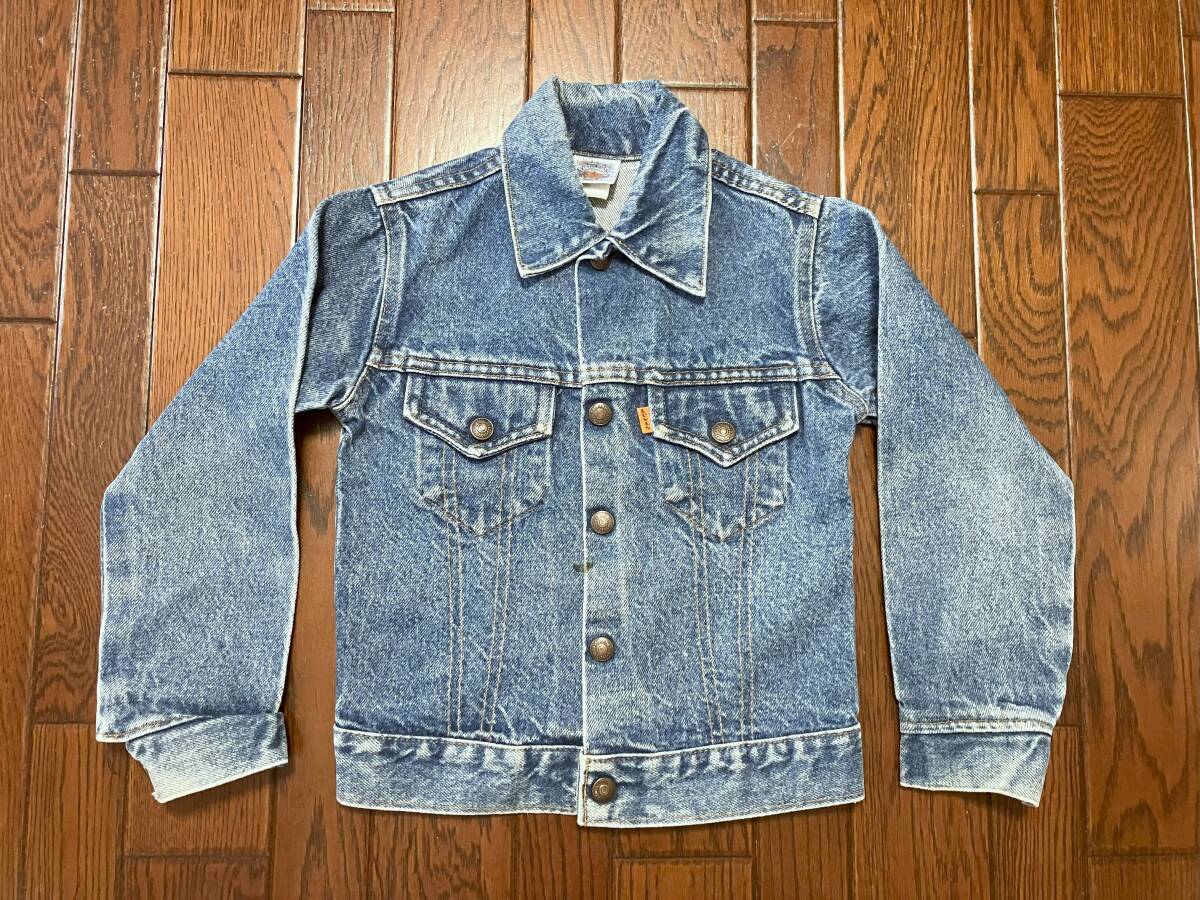 USA製 リーバイス Levi’s 72225-0216 ビンテージ キッズ ジージャン 7 子供服 デニム トラッカー ジャケット アメリカ製拍卖