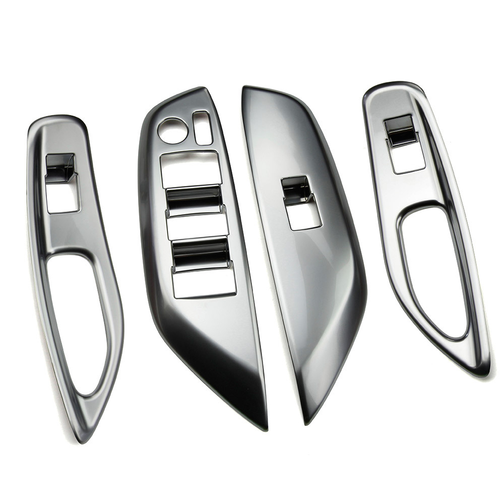 トヨタ ヤリス ヤリスクロス ドアスイッチカバー ウインドウスイッチパネル インテリア 内装 シルバー 4P@拍卖