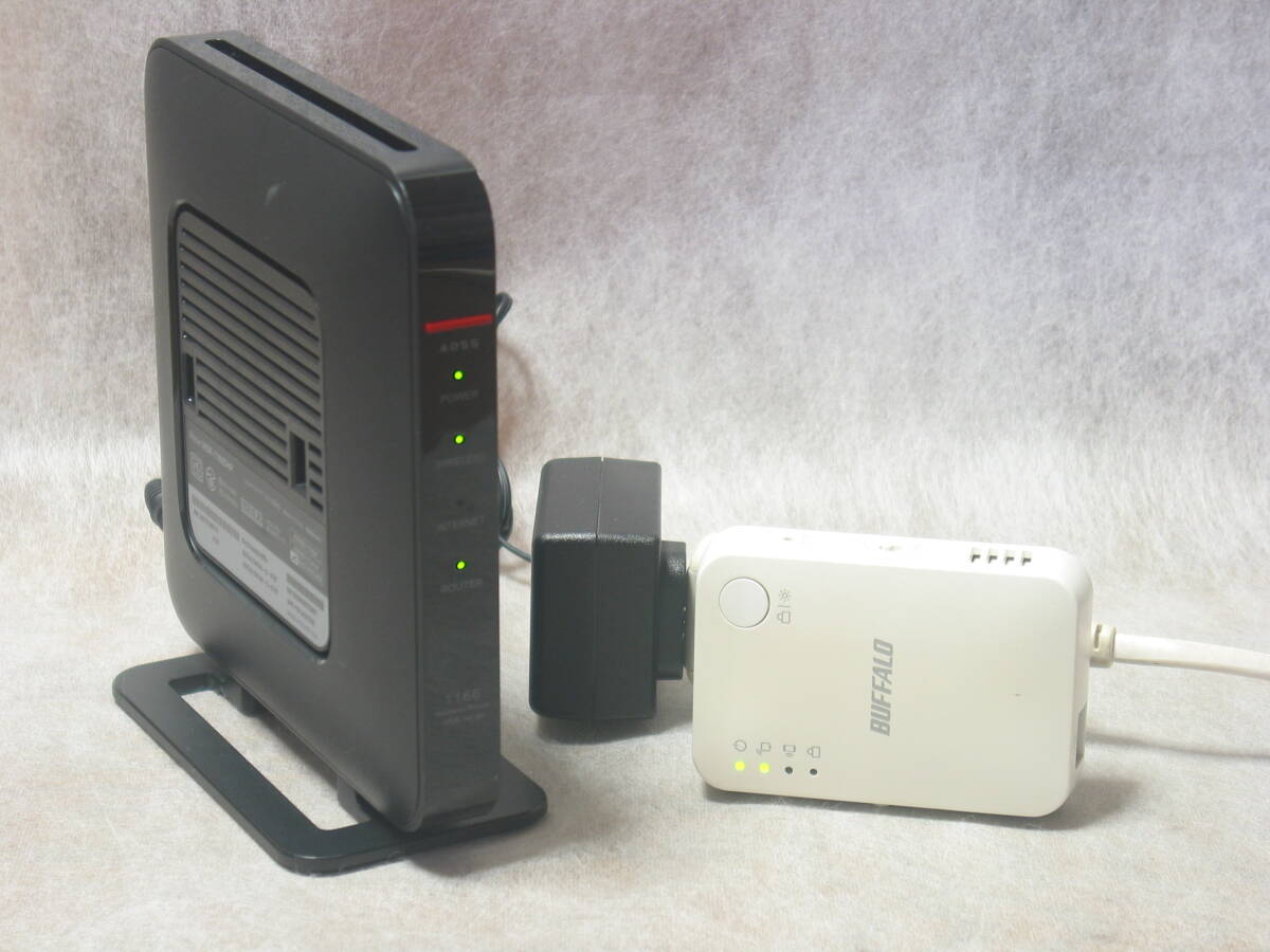 Buffalo Airstation/11ac Wi-Fi5 中古無線LANルーターと中継器セット WSR-1166DHP+WEX-1166DHPS 中古動作品です拍卖