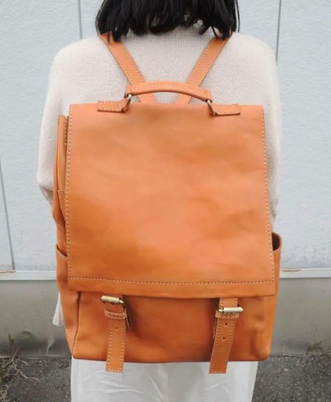 結構大き目 新品 送料込み☆19800円 スクエア リュック A4ラクラク 牛革拍卖