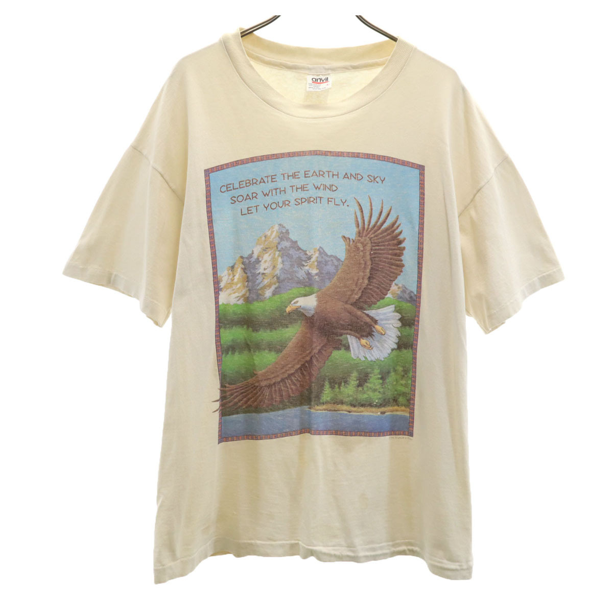 anbil アンビル 90s USA製 オールド 半袖 Tシャツ L アイボリー シングルステッチ メンズ拍卖