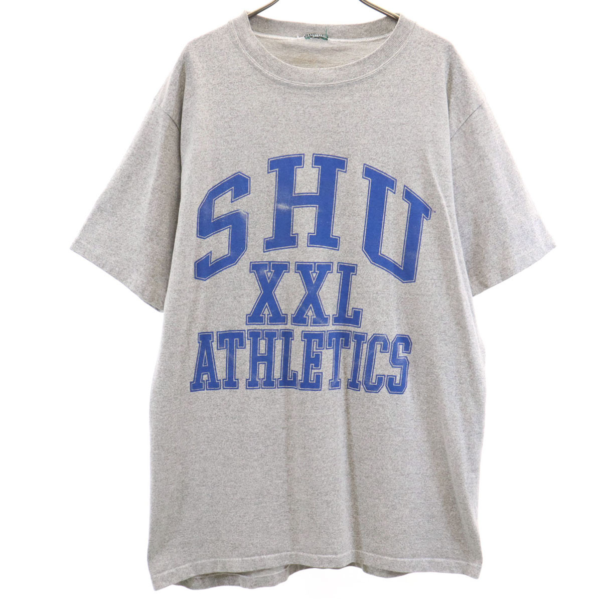 OLD オールド 90s プリント 半袖 Tシャツ グレー シングルステッチ メンズ拍卖