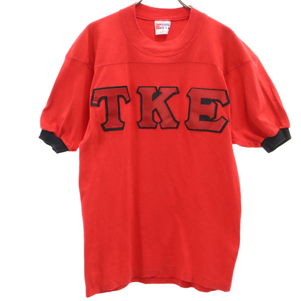 EAGLE USA イーグルユーエスエー 90s USA製 オールド 半袖 フットボール Tシャツ S レッド メンズ拍卖