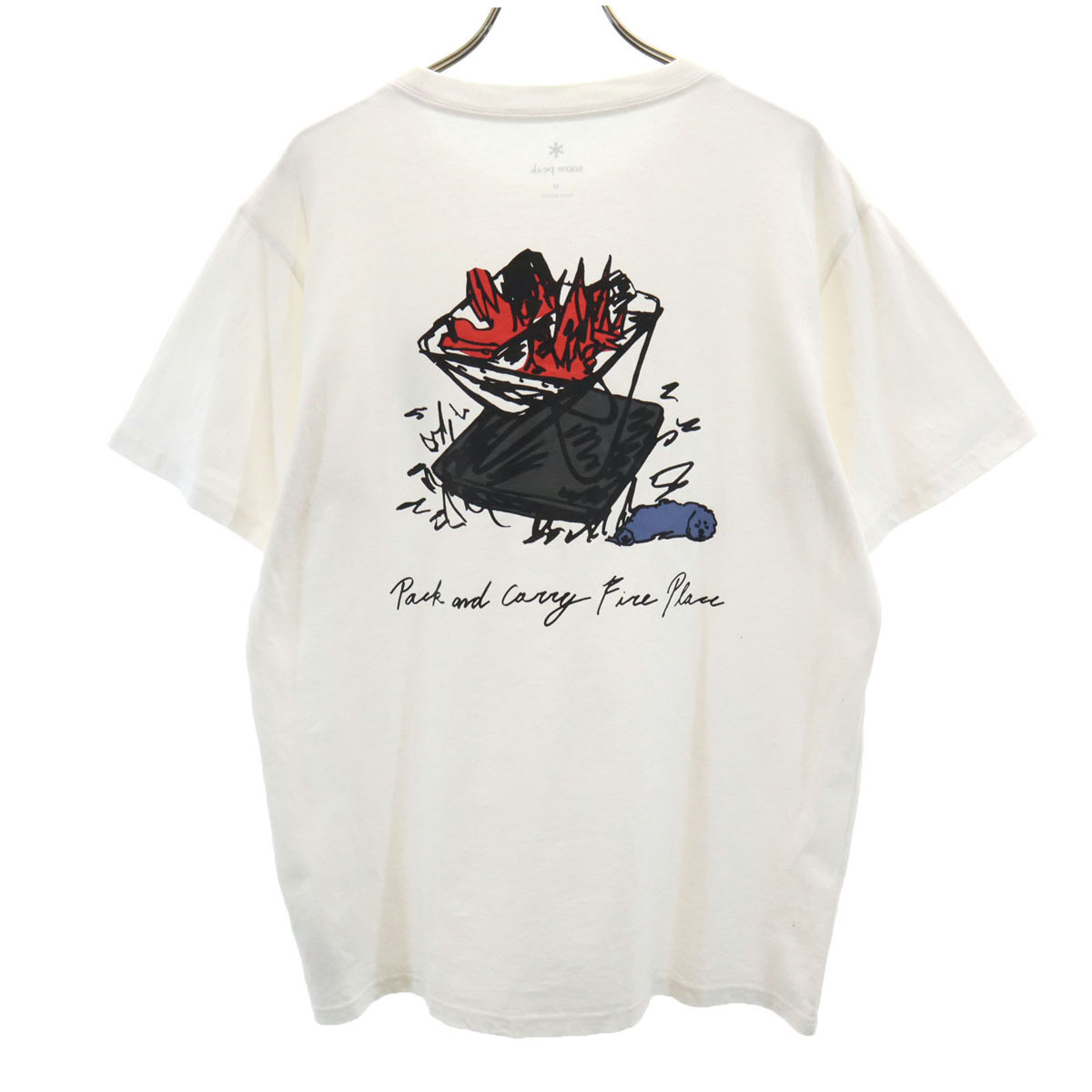 snowpeak スノーピーク バックプリント 半袖 Tシャツ M オフホワイト アウトドア メンズ拍卖