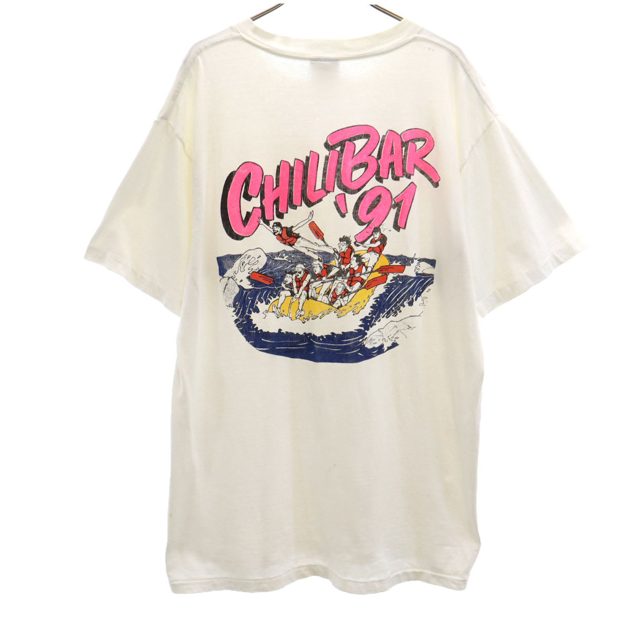 ONEITA オニータ 90s オールド バックプリント 半袖 Tシャツ XL ホワイト POWER-T シングルステッチ メンズ拍卖