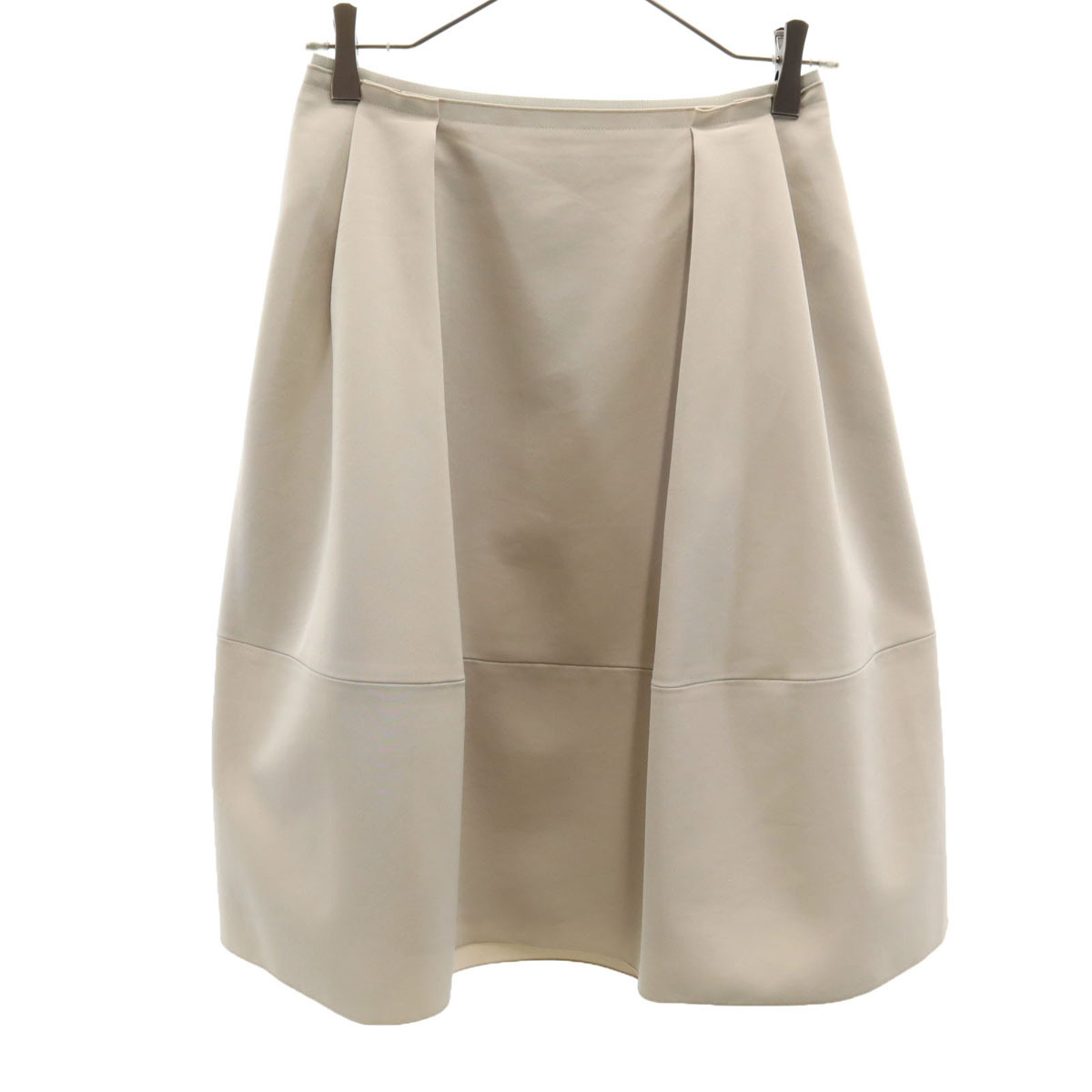 FOXEY NEW YORK フォクシーニューヨーク 日本製 ミディ丈 フレアスカート 38 グレージュ レディース拍卖