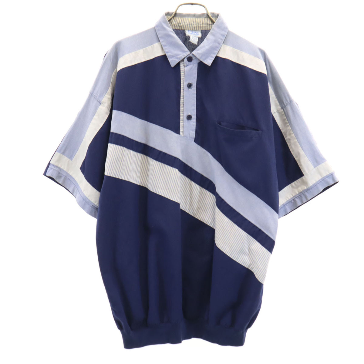 Boulevard Club 80s 90s オールド 半袖 プルオーバー シャツ XLT ネイビー メンズ拍卖