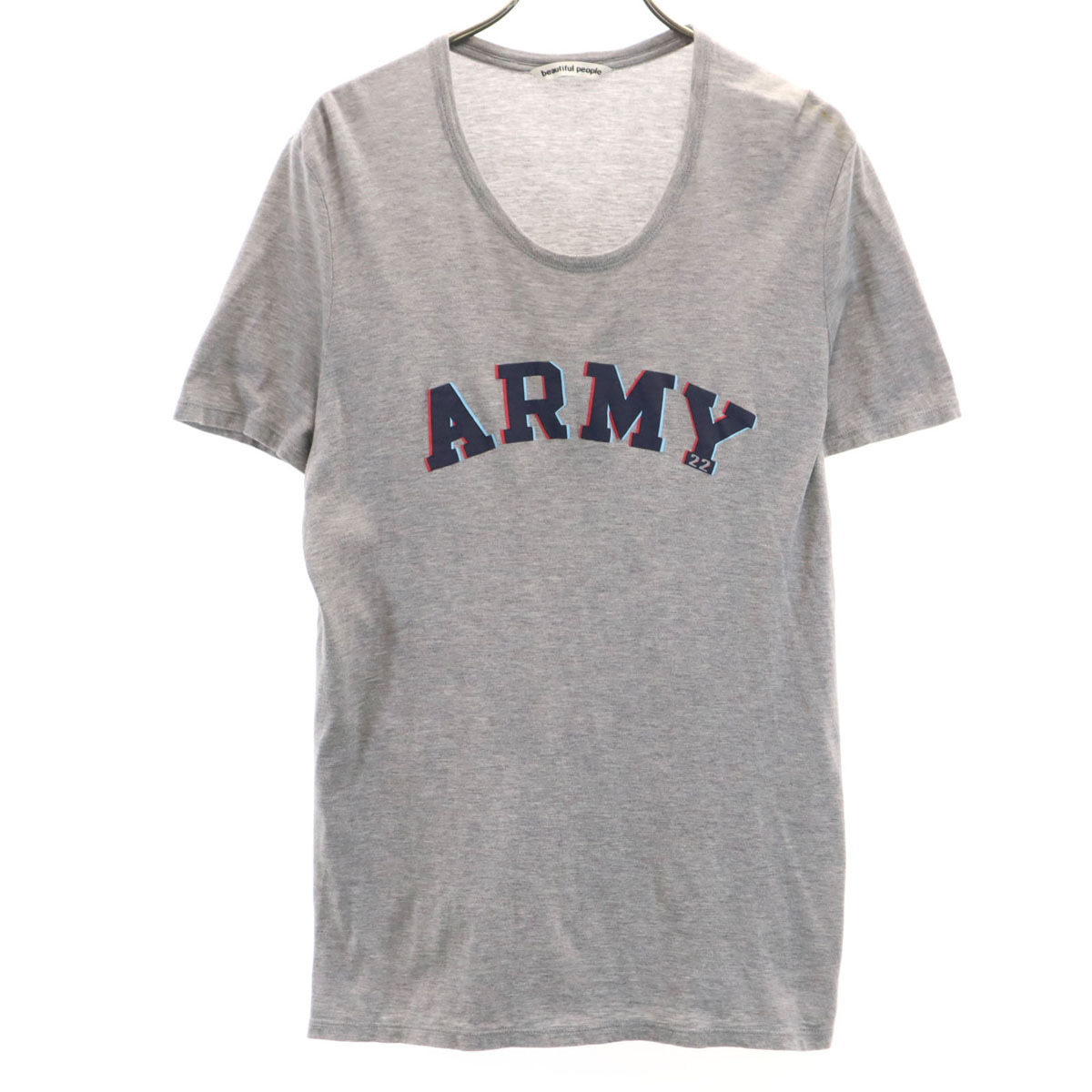 beautiful people ビューティフルピープル 日本製 ARMY 半袖 Tシャツ 180 グレー メンズ拍卖